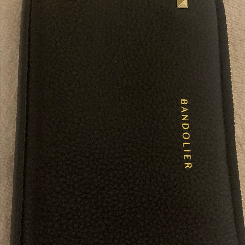 Bandolier Black Leather Zip Pouch